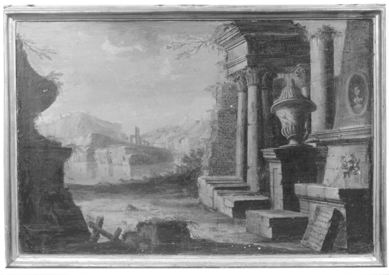 rovine architettoniche (dipinto, elemento d'insieme) di Gambone Giovanni Domenico, Bianchi Carlo Felice (secondo quarto sec. XVIII)