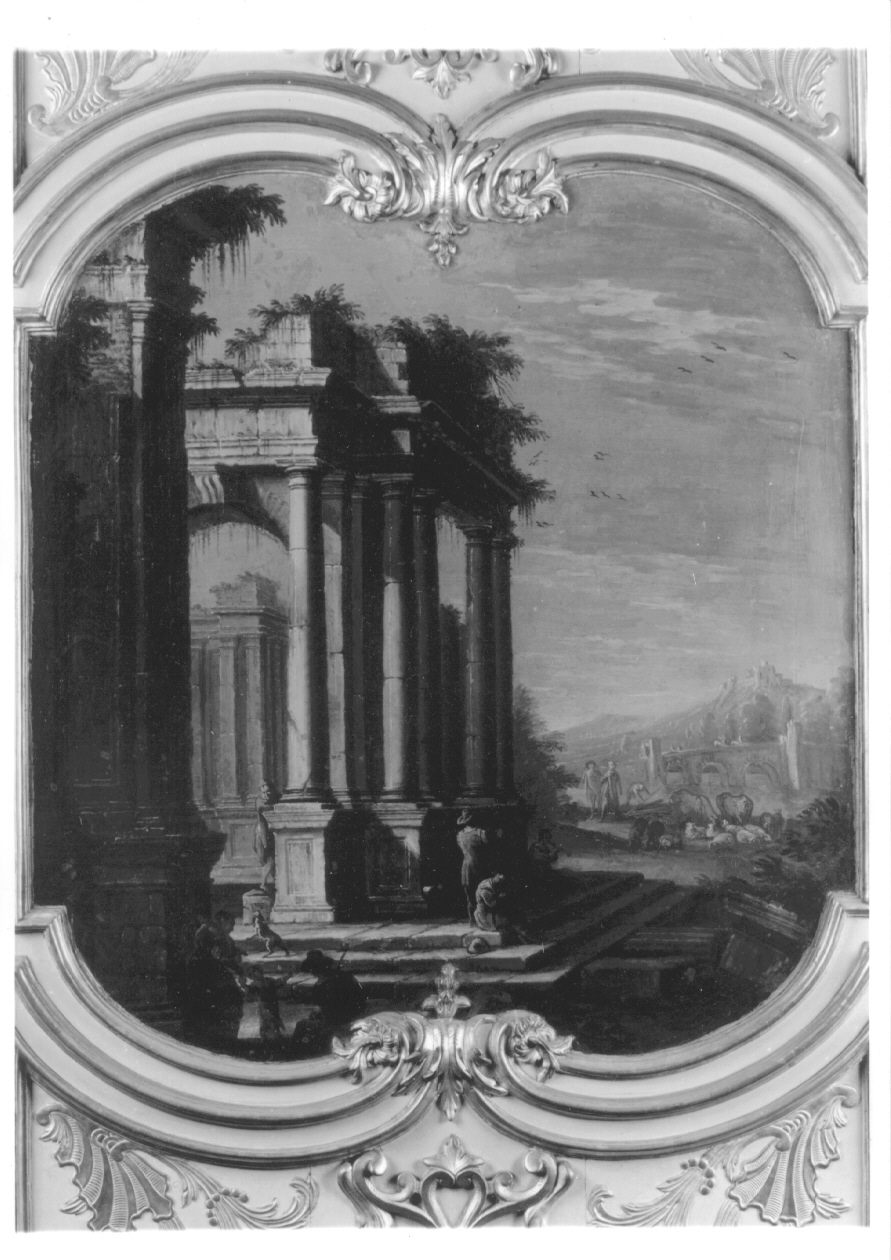 rovine architettoniche (dipinto, elemento d'insieme) di Gambone Giovanni Domenico, Olivero Pietro Domenico (secondo quarto sec. XVIII)