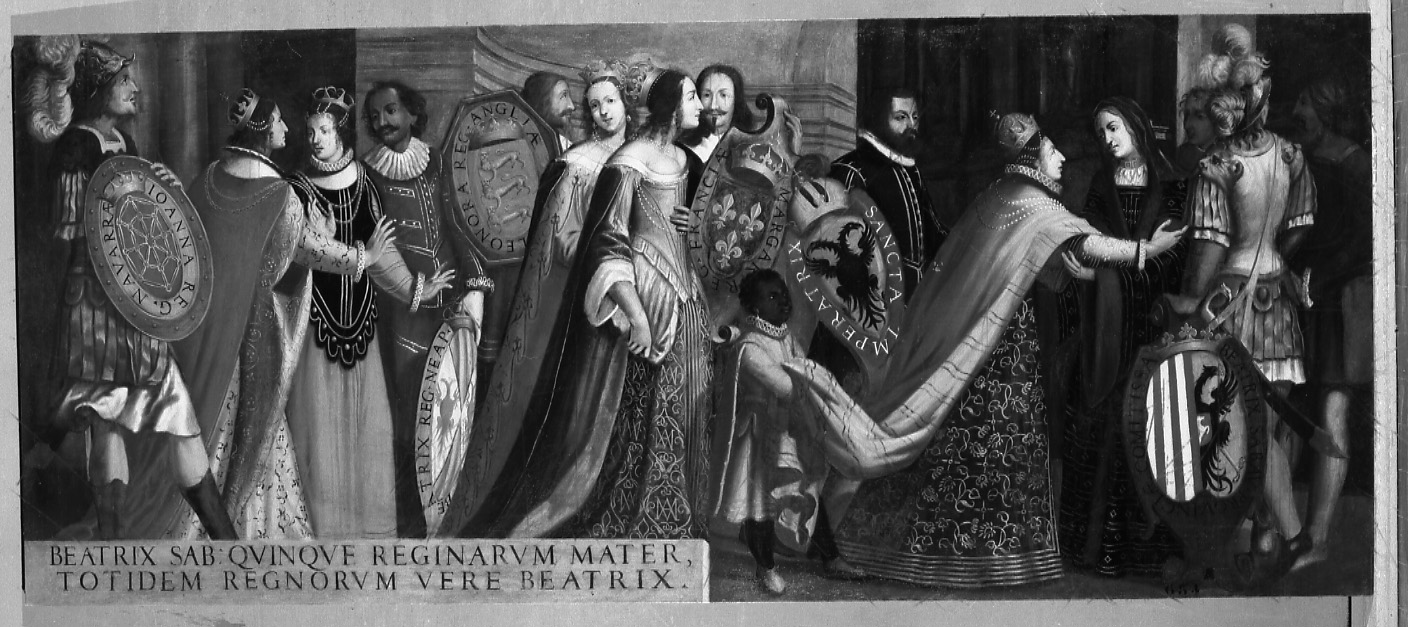Beatrice di Savoia e le sue cinque figlie regine (dipinto, opera isolata) - ambito piemontese (terzo quarto sec. XVII)