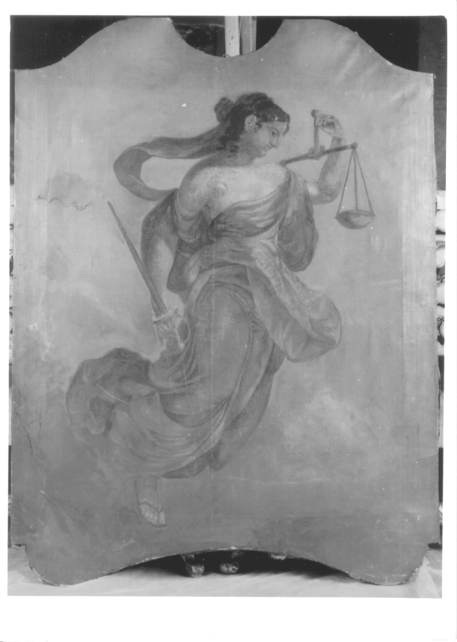 La Giustizia, giustizia (sovrapporta, opera isolata) - ambito piemontese (seconda metà sec. XVIII)