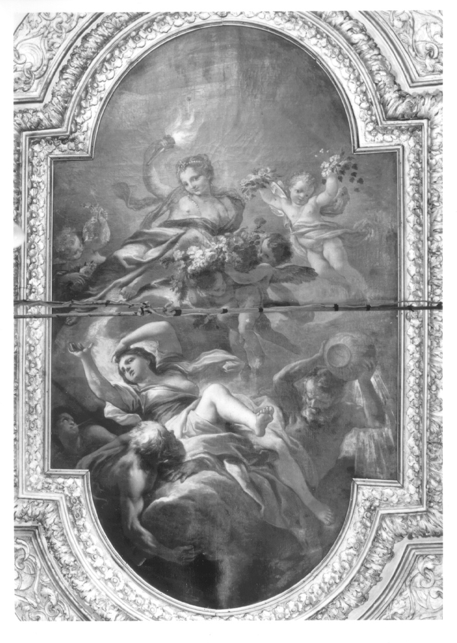 Aurora che spande fiori (dipinto, elemento d'insieme) di Seyter Daniel (ultimo quarto sec. XVII)