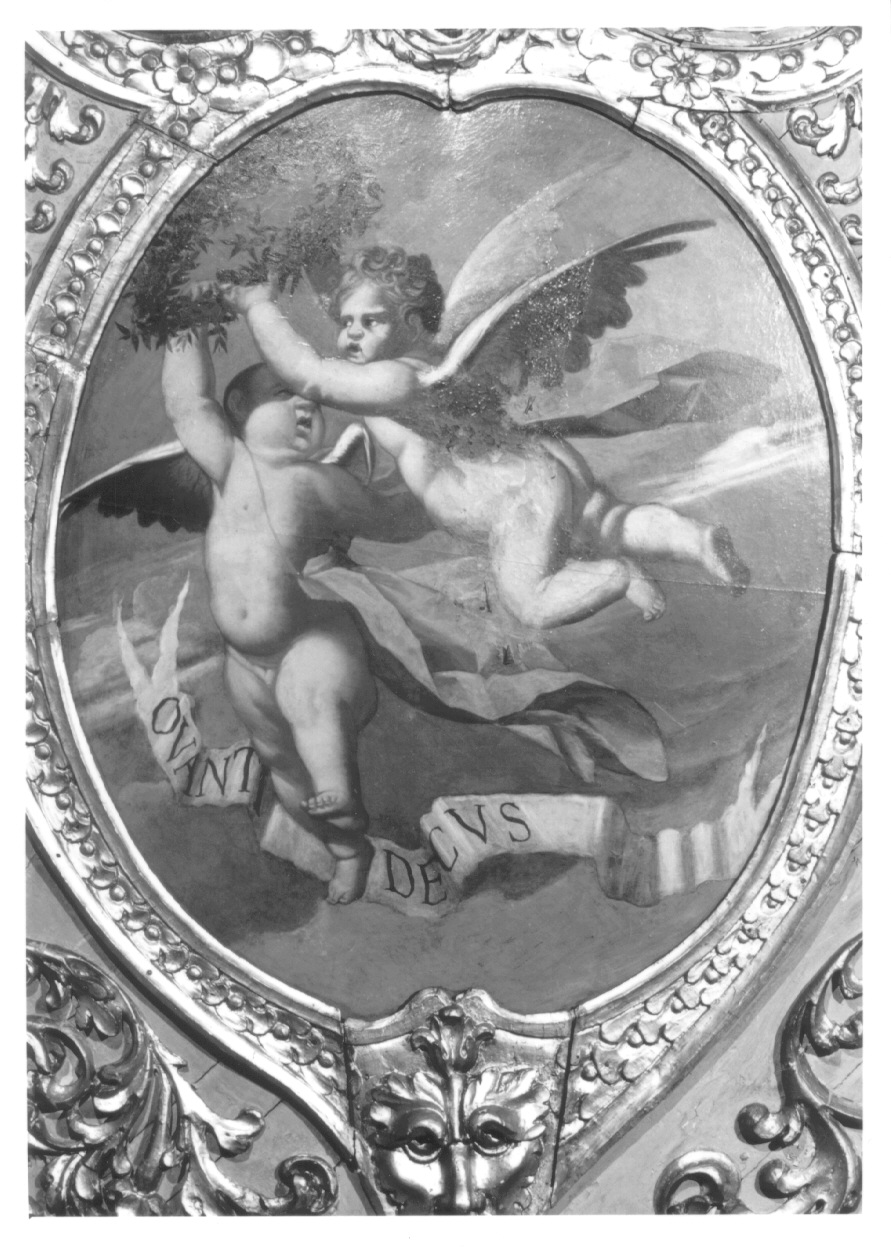 putti alati e ghirlande (dipinto, opera isolata) - ambito piemontese (terzo quarto sec. XVII)