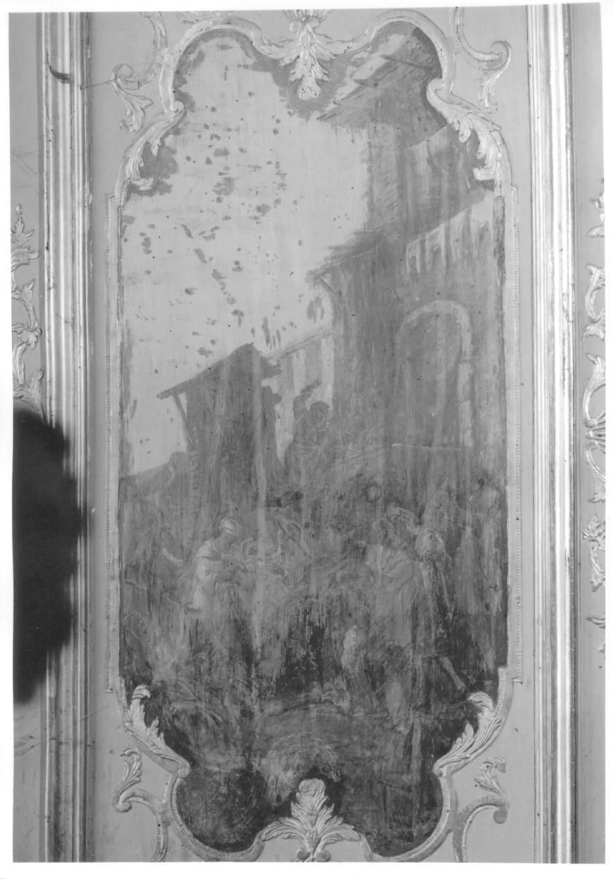 scena campestre con figure (dipinto, elemento d'insieme) di Olivero Pietro Domenico (secondo quarto sec. XVIII)