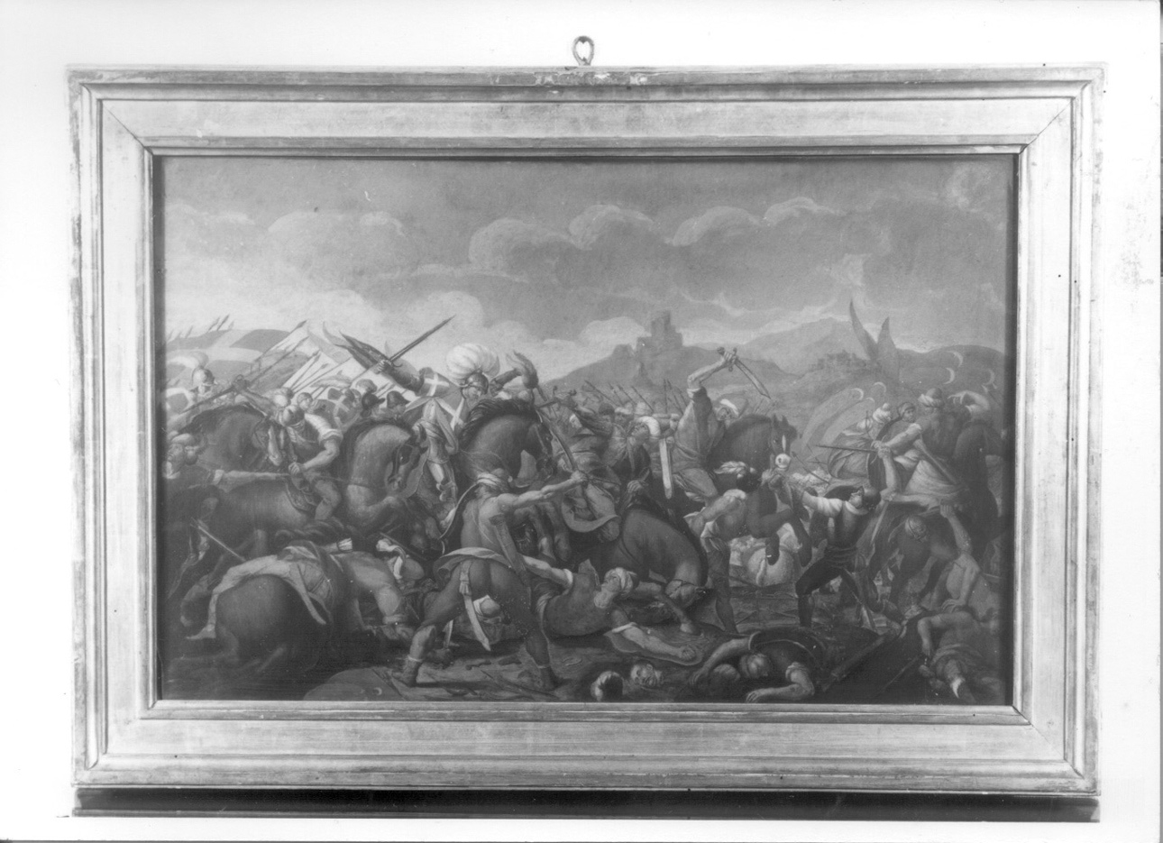 Battaglia di principe sabaudo (Amedeo VI?) contro i turchi, battaglia (dipinto, serie) di Scorza Sinibaldo (attribuito) (primo quarto sec. XVII)