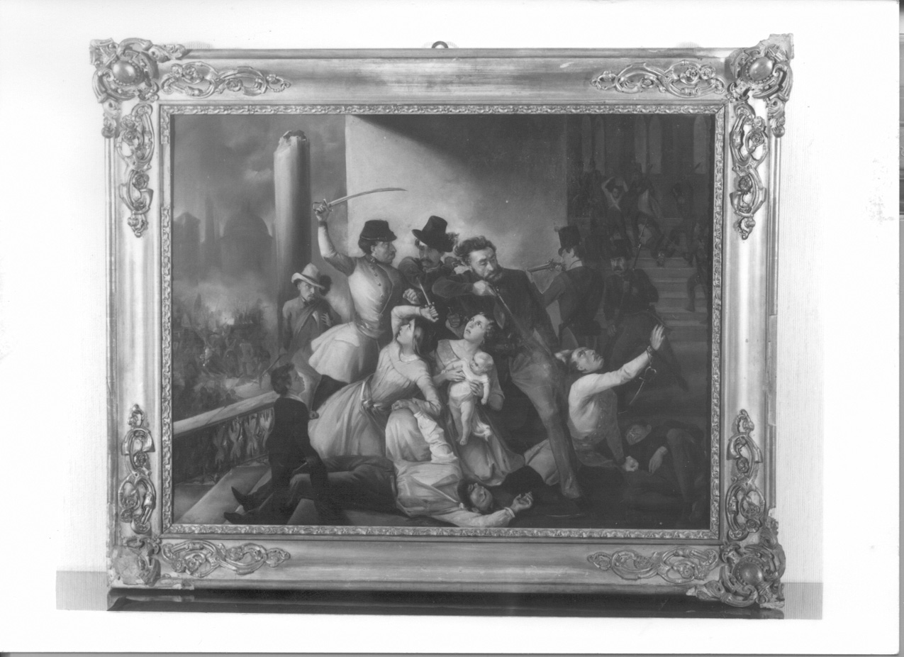 Fatto bresciano 1848, episodio delle dieci giornate di Brescia (dipinto, opera isolata) di Sereno Costantino (metà sec. XIX)