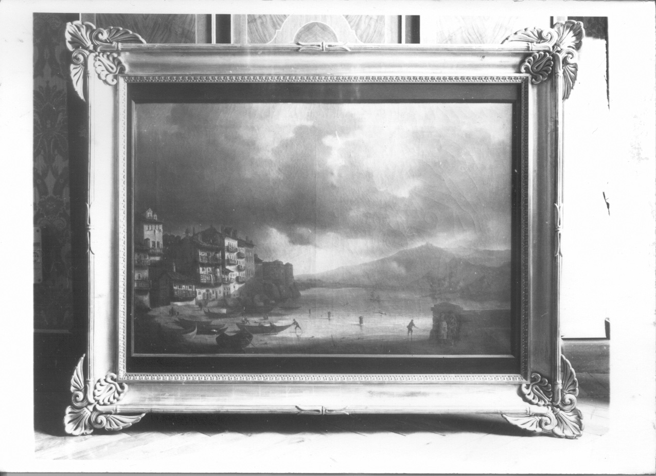 Paesaggio in riva al Po, paesaggio fluviale (dipinto, opera isolata) di Gamba Francesco (secondo quarto sec. XIX)