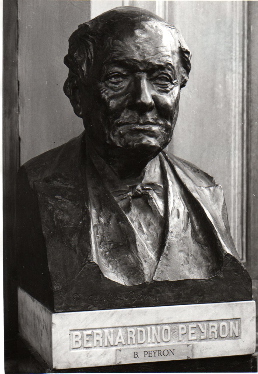 busto ritratto di Bernardino Peyron (busto, opera isolata) di Menzio A (sec. XX)