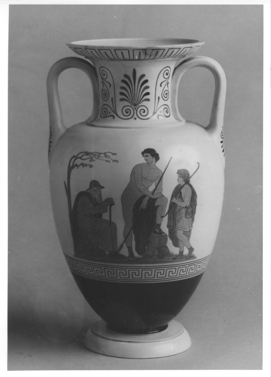 tre età dell'uomo (vaso, opera isolata) di Ipsen Manifattura (terzo quarto sec. XIX)