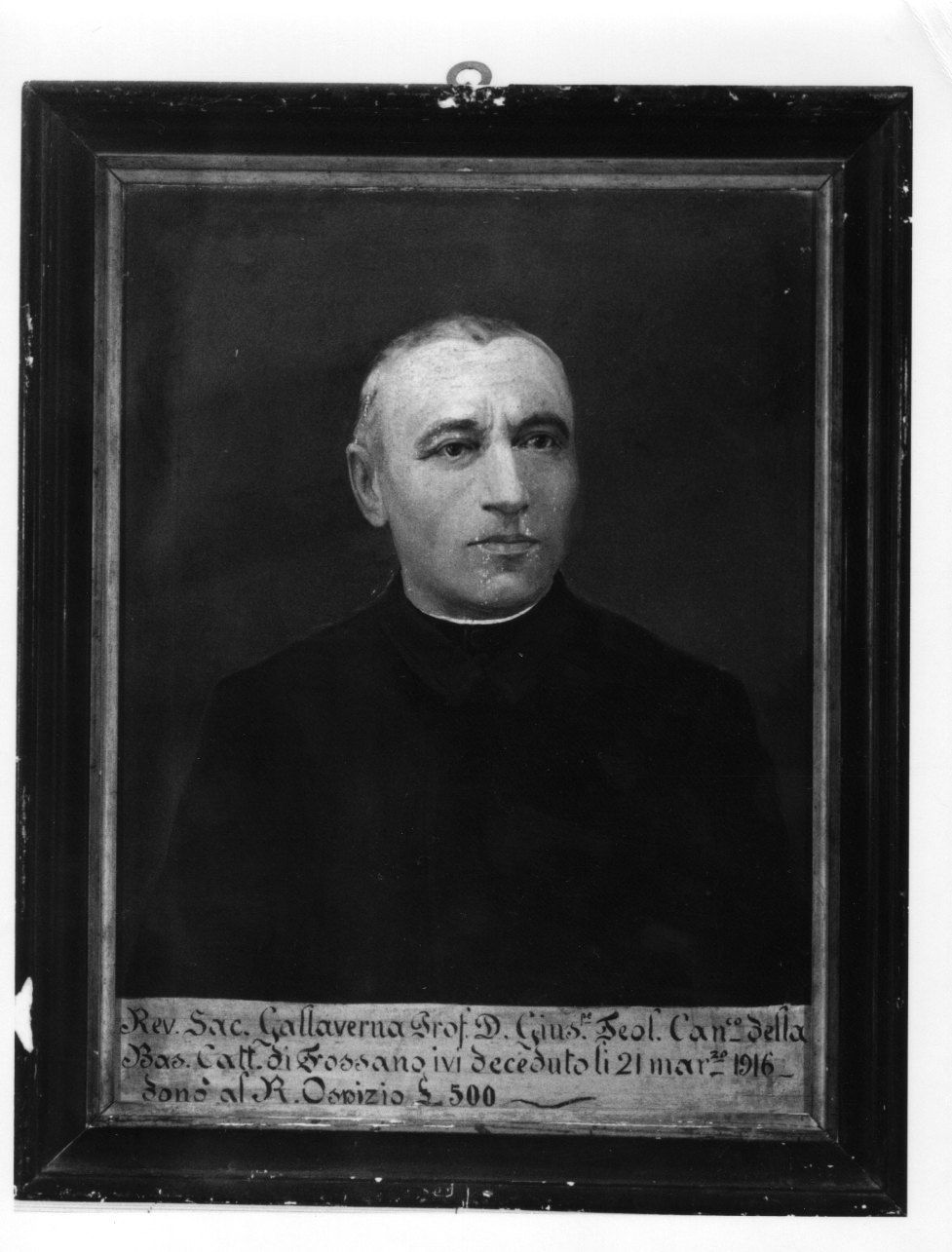 RITRATTO DI DON GIUSEPPE GALLAVERNA (dipinto, opera isolata) - ambito fossanese (primo quarto sec. XX)