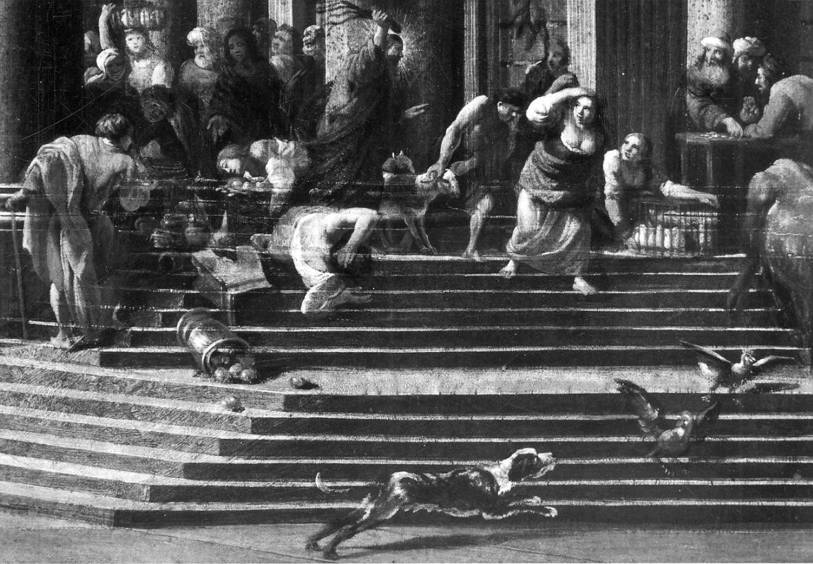 cacciata dei Madianiti dal tempio (dipinto, opera isolata) di Codazzi Viviano (sec. XVII)