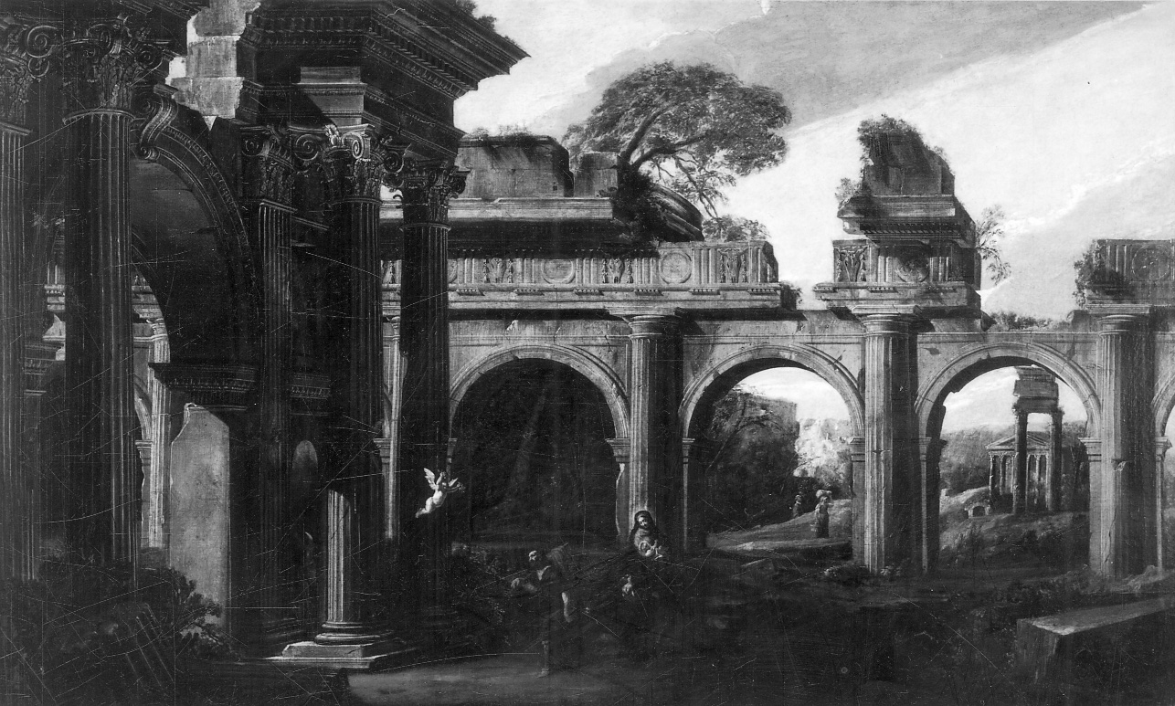 fuga in Egitto (dipinto, opera isolata) di Codazzi Viviano (sec. XVII)