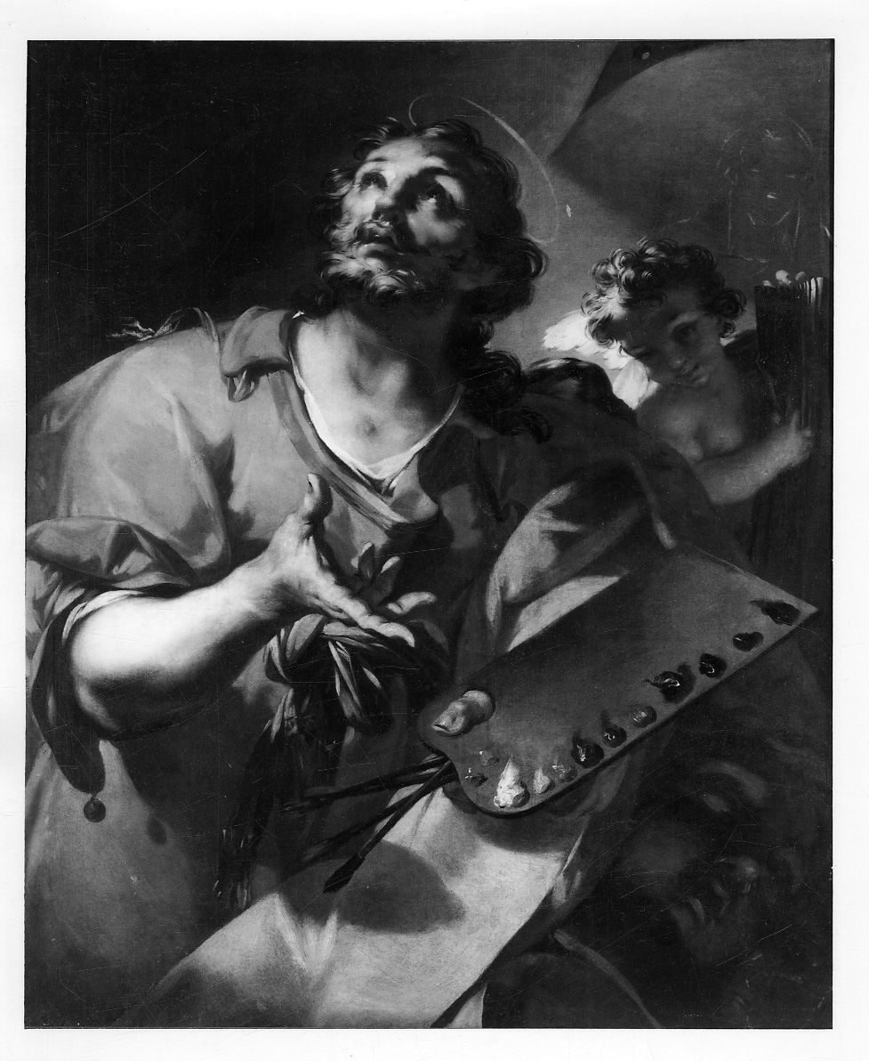 San Luca patrono dei pittori (dipinto, opera isolata) di Rapous Vittorio Amedeo (metà sec. XVIII)