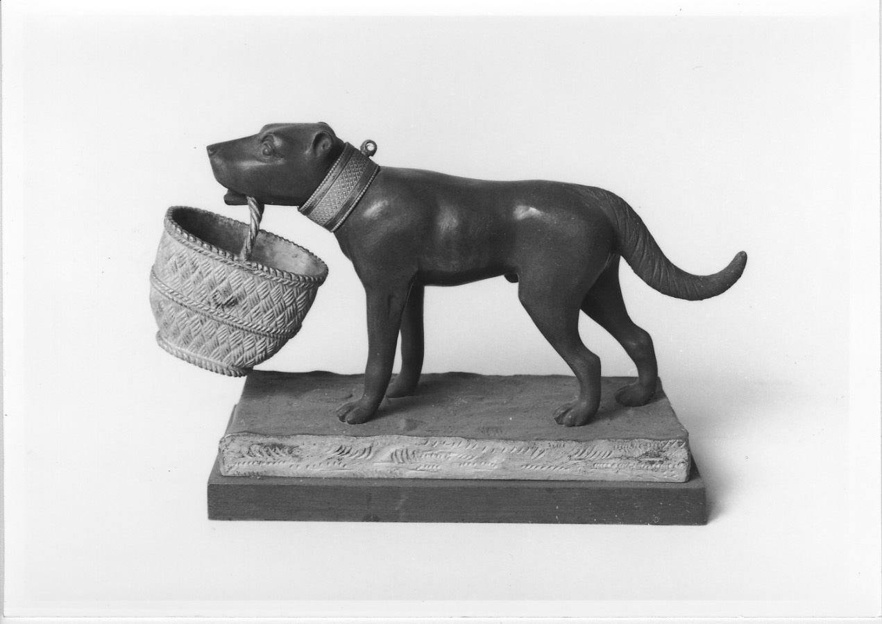cane con cesto (scultura, opera isolata) di Ravrio L (terzo quarto sec. XIX)