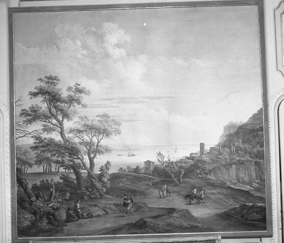 paesaggio marino con figure (dipinto, opera isolata) di Martinelli Vincenzo, Fancelli Pietro (fine sec. XVIII)