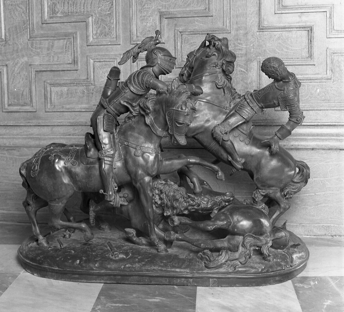 disfida di Barletta, scena di battaglia (gruppo scultoreo, opera isolata) di Marocchetti Carlo (metà sec. XIX)