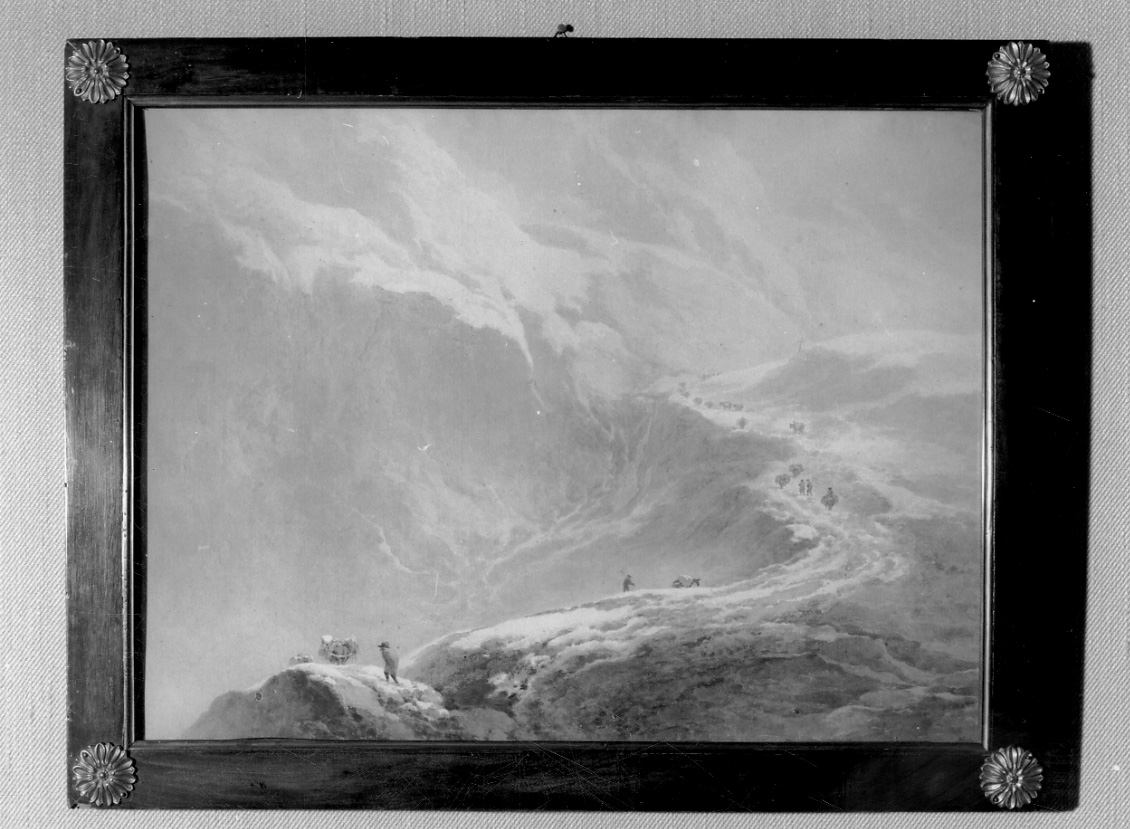paesaggio delle Alpi sotto la neve (dipinto, opera isolata) di Bagetti Giuseppe Pietro (inizio sec. XIX)