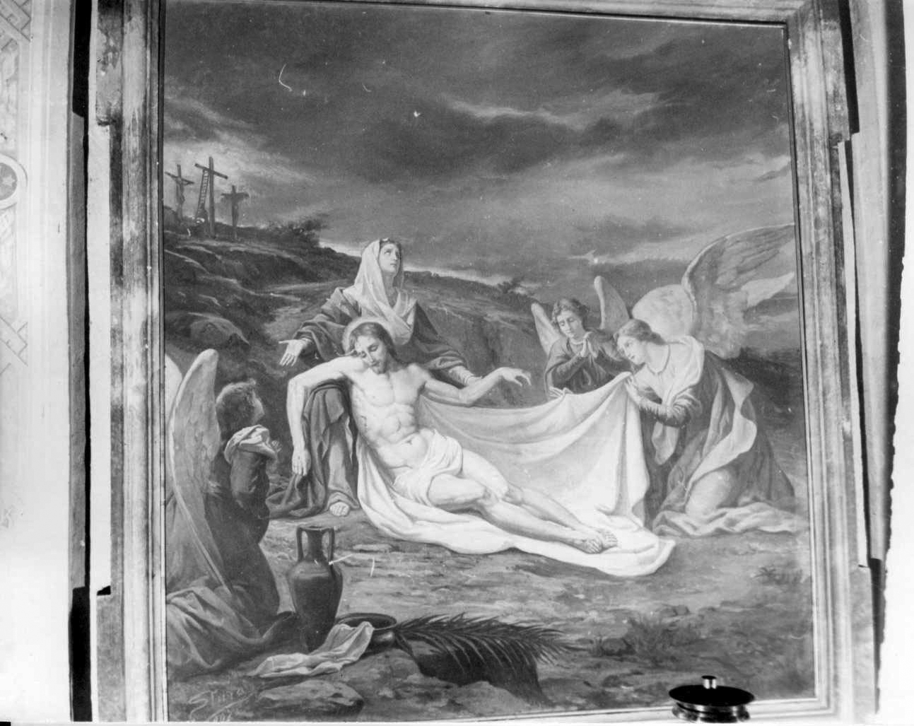 compianto sul Cristo morto (dipinto, opera isolata) di Stura Giovanni (inizio sec. XX)