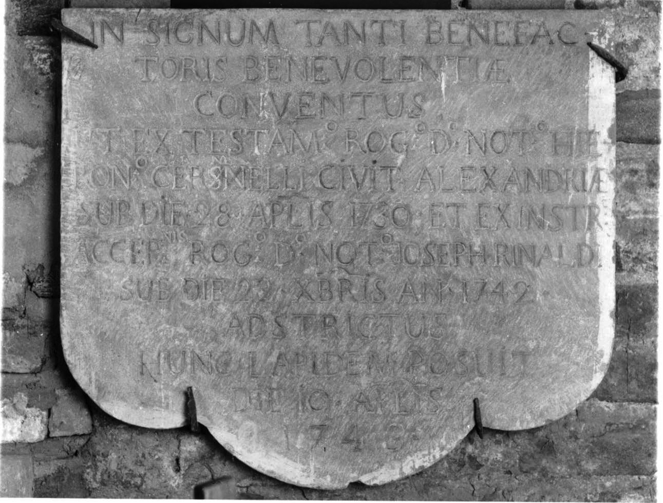 lapide, opera isolata - bottega piemontese (secondo quarto sec. XVIII)
