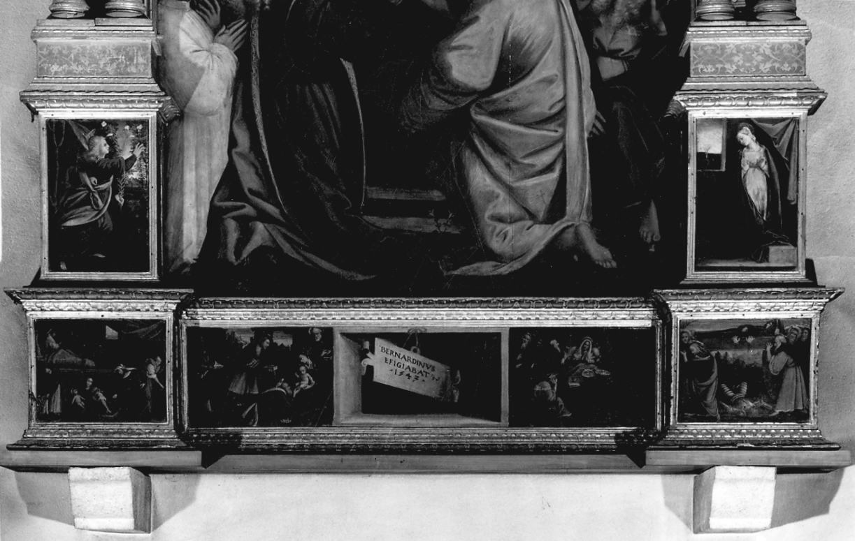 Madonna annunciata (dipinto, elemento d'insieme) di Lanino Bernardino (metà sec. XVI)