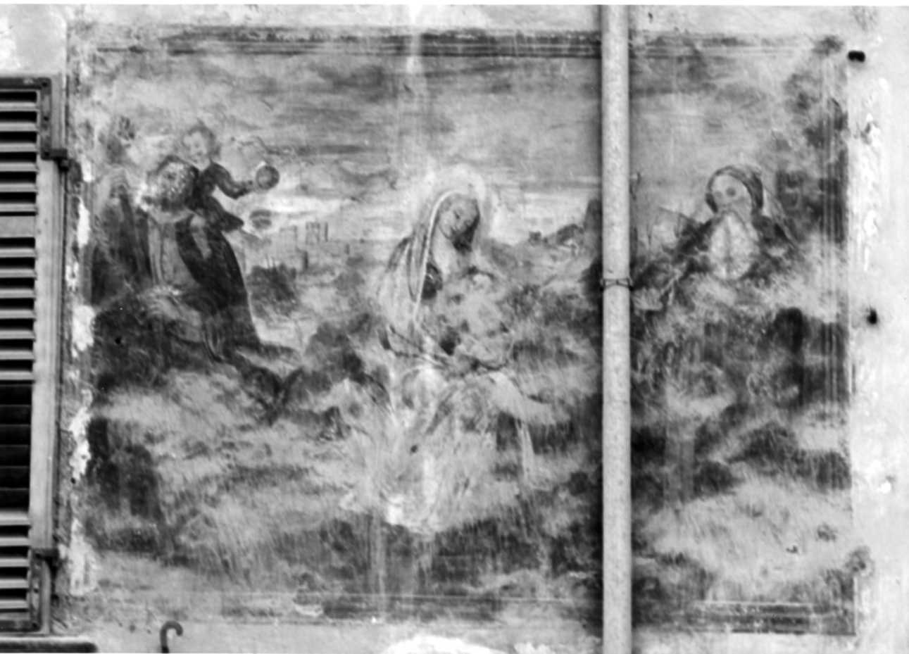 Madonna con Bambino, San Cristoforo e Sant'Antonio (dipinto, opera isolata) di Maestro di Elva (maniera) (primo quarto sec. XVI)