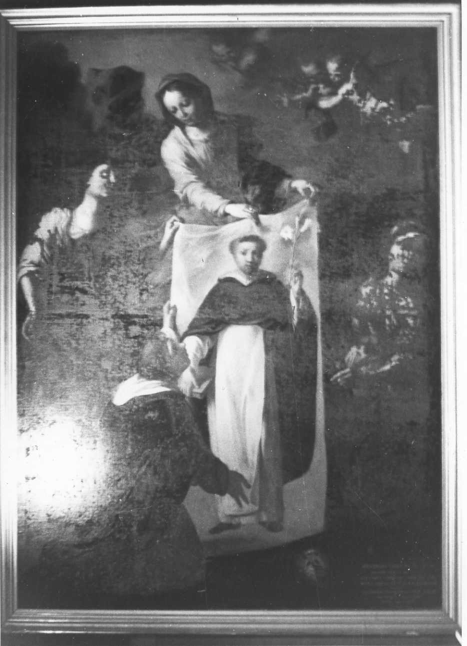 apparizione della Madonna a San Domenico e sante (dipinto, opera isolata) di Taricco Sebastiano (seconda metà sec. XVII)