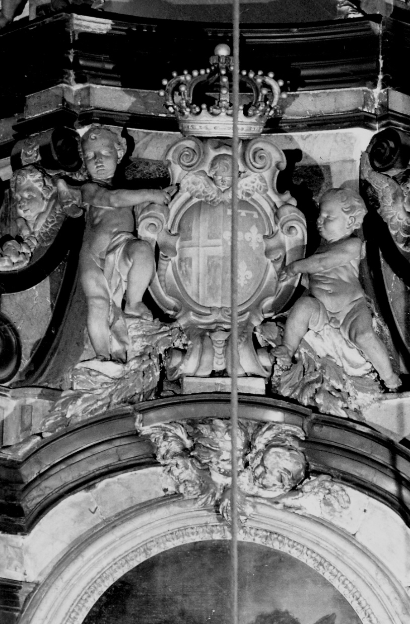angioletti reggistemma (decorazione plastica, elemento d'insieme) di Juvarra Filippo (attribuito) - bottega luganese (prima metà sec. XVIII)