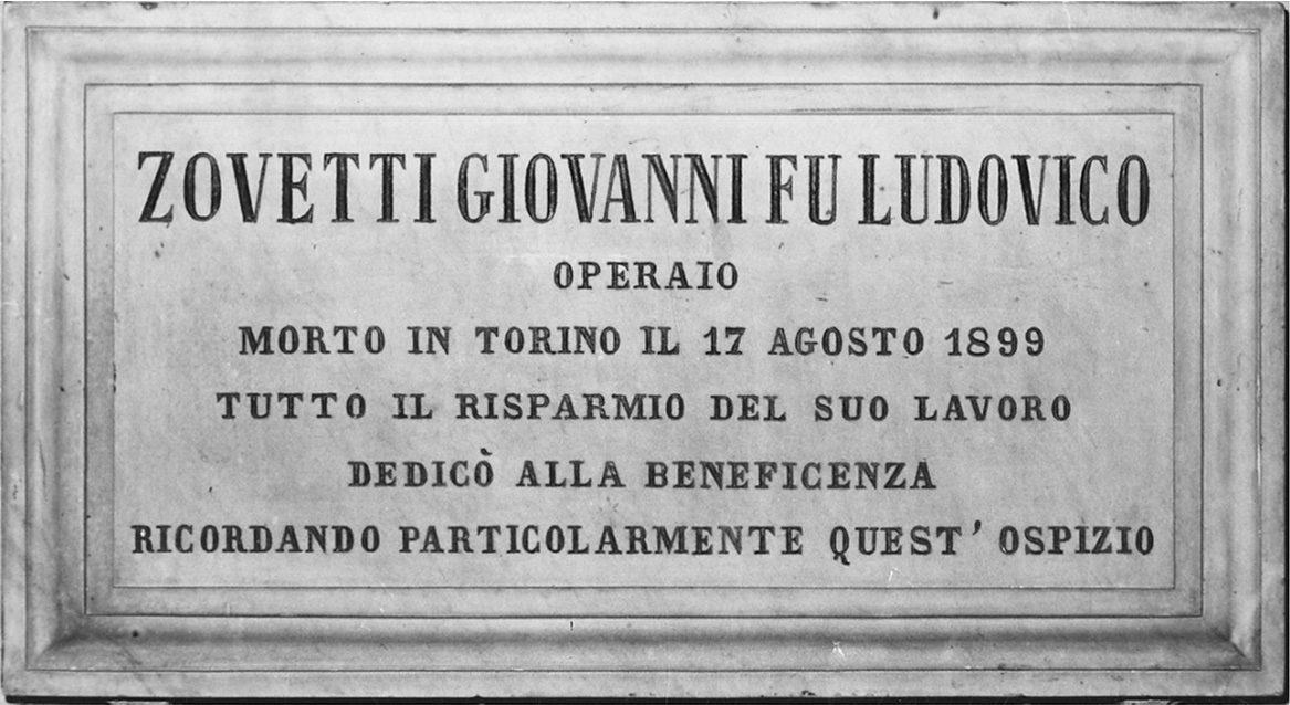 lapide commemorativa, opera isolata - bottega piemontese (ultimo quarto sec. XIX)