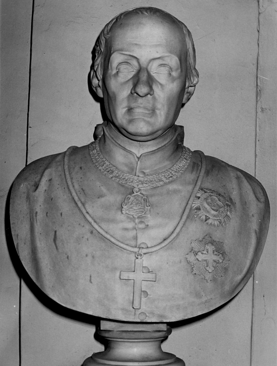busto ritratto di Luigi Fransoni (busto, opera isolata) di Galeazzi Gaspare (terzo quarto sec. XIX)