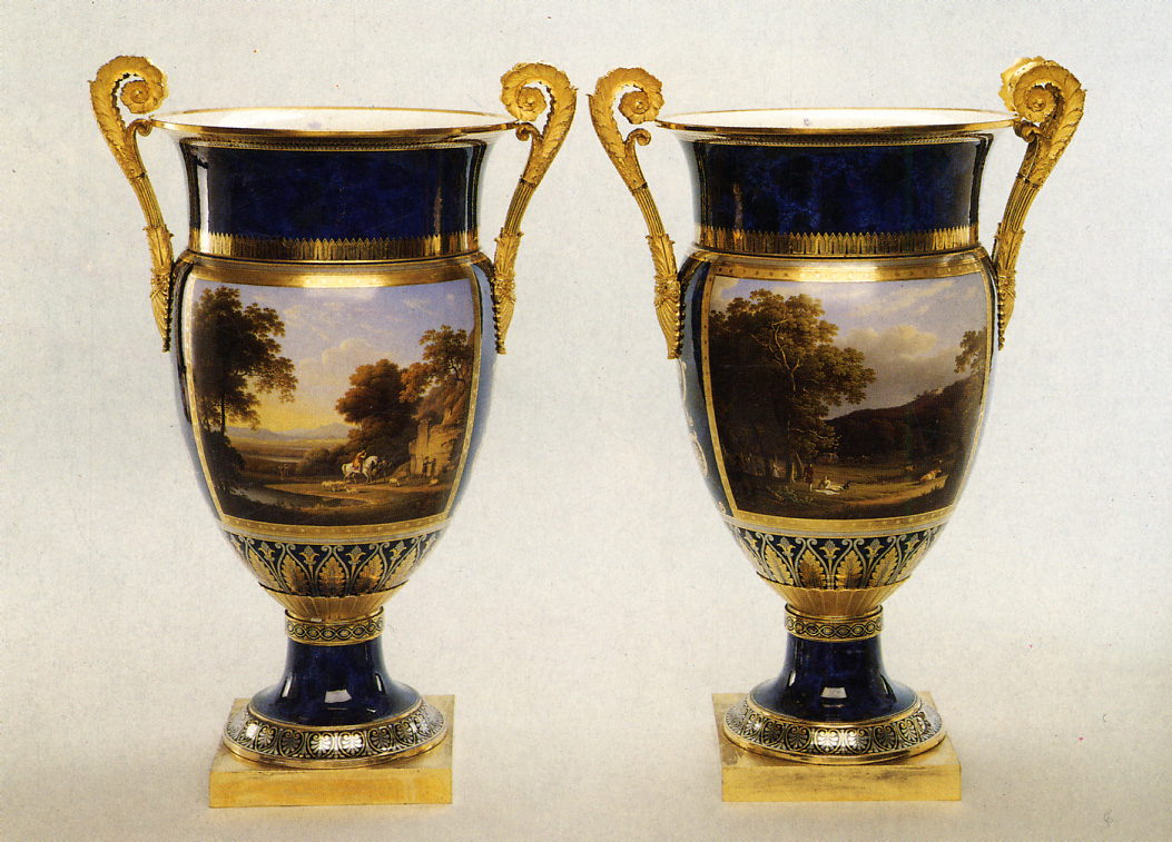 paesaggio (vaso, coppia) di Robert Jean François (attribuito), Leloy Jean Charles François (attribuito), Manifattura Reale di Sèvres (primo quarto sec. XIX)