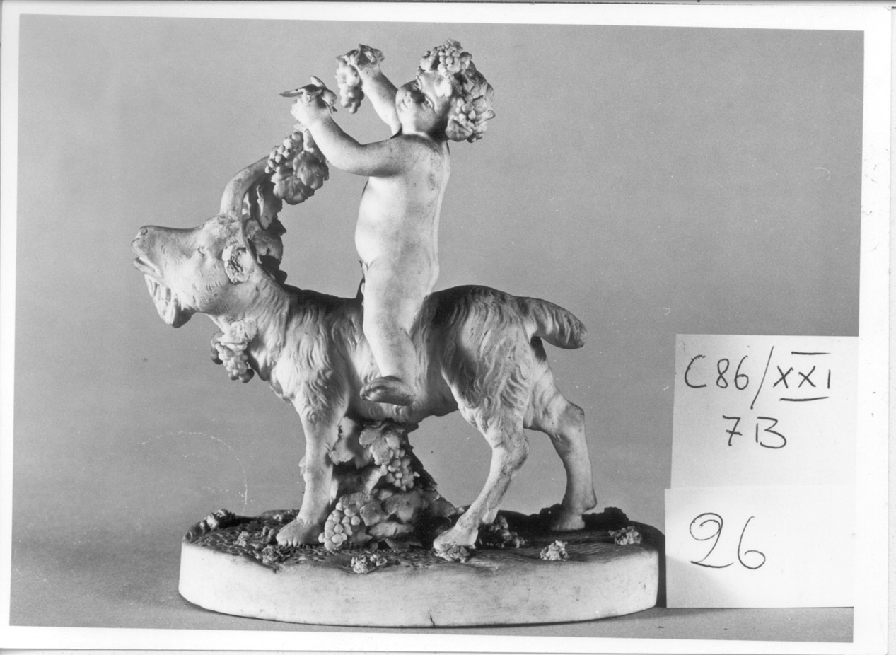 putto con capro (statuetta, elemento d'insieme) - manifattura parigina (ultimo quarto sec. XVIII)