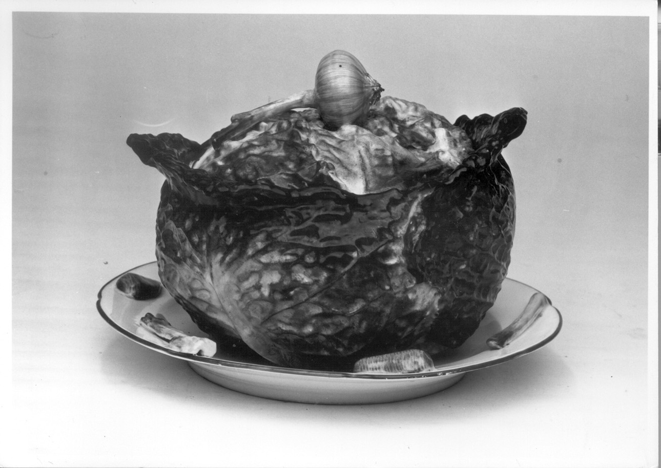 zuppiera, elemento d'insieme - manifattura francese (metà sec. XIX)