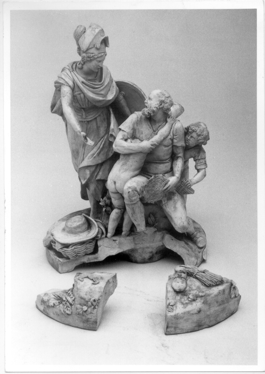 ERMINIA E I PASTORI (gruppo scultoreo, elemento d'insieme) di Manifattura di Giacomo Boselli (sec. XVIII)