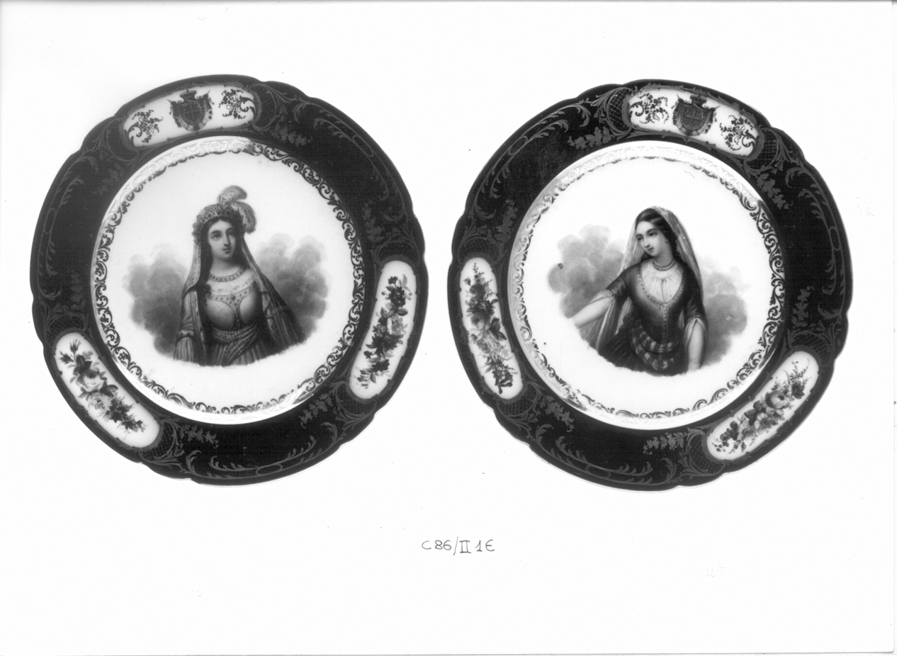 Dinarzade, figura allegorica femminile (piatto, elemento d'insieme) di Atelier de Boyer (sec. XIX)
