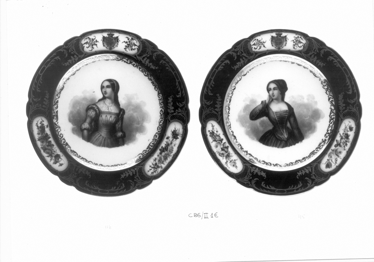 Marguerite, figura allegorica femminile (piatto, elemento d'insieme) di Atelier de Boyer (sec. XIX)