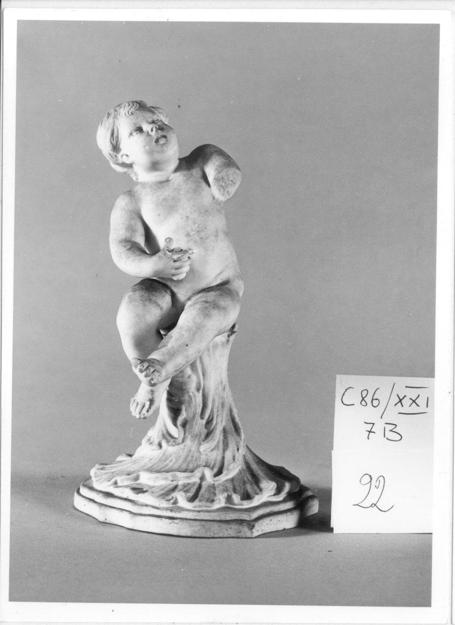 putto (statuetta, elemento d'insieme) di Lomello Giovanni, Manifattura di Vinovo (fine sec. XVIII)