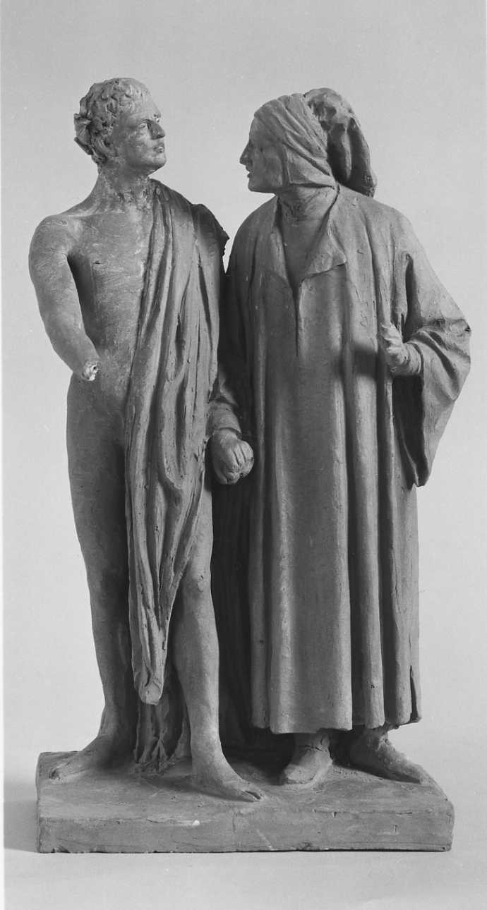 Dante e Virgilio (scultura, opera isolata) di Della Vedova Pietro (terzo quarto sec. XIX)