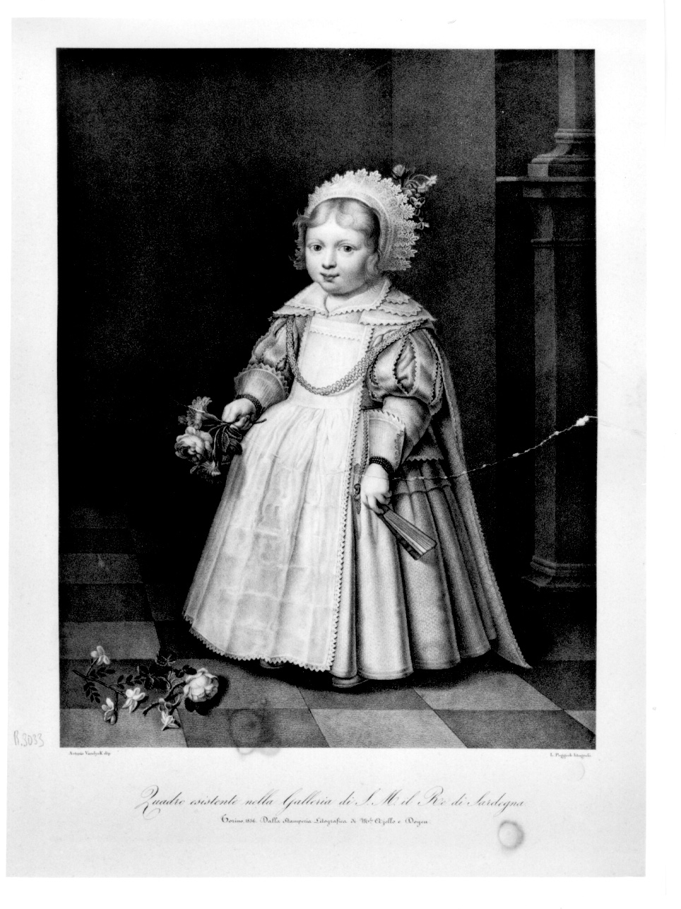 ritratto di bambina (stampa) di Van Dyck Anton, Poggioli Luigi (secondo quarto sec. XIX)