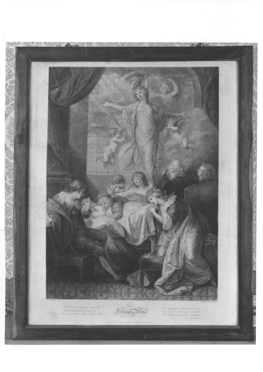 fanciulla sul letto di morte (stampa) di Bartolozzi Francesco, Peters Matthew William (fine sec. XVIII)