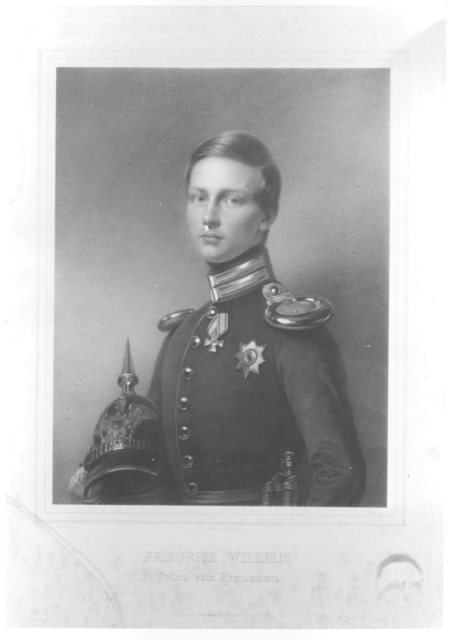 ritratto a mezza figura di Federico III imperatore di Germania (stampa) di Ientzen Friedrich, Kruger Franz (metà sec. XIX)