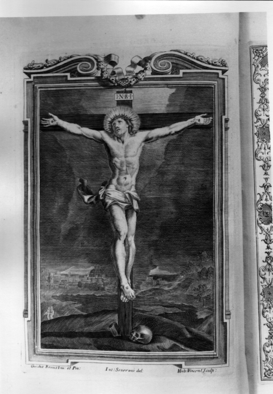 Cristo Crocifisso dolente (stampa) di Hubert Vincent Honoré, Reni Guido, Severoni Giuseppe (secondo quarto sec. XVIII)