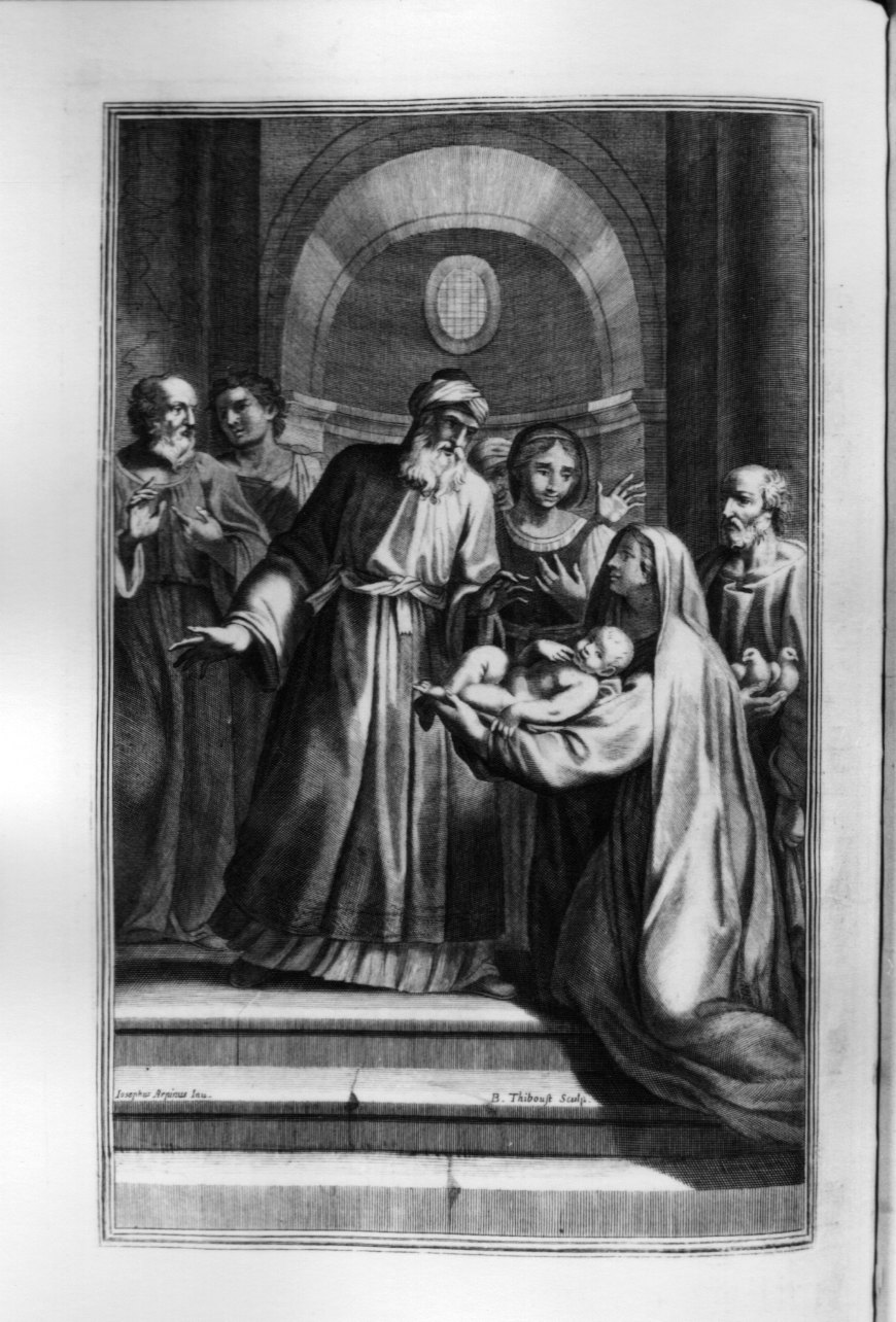 presentazione di Gesù al tempio (stampa) di Cesari Giuseppe detto Cavalier d'Arpino, Thiboust Benoit (secondo quarto sec. XVIII)