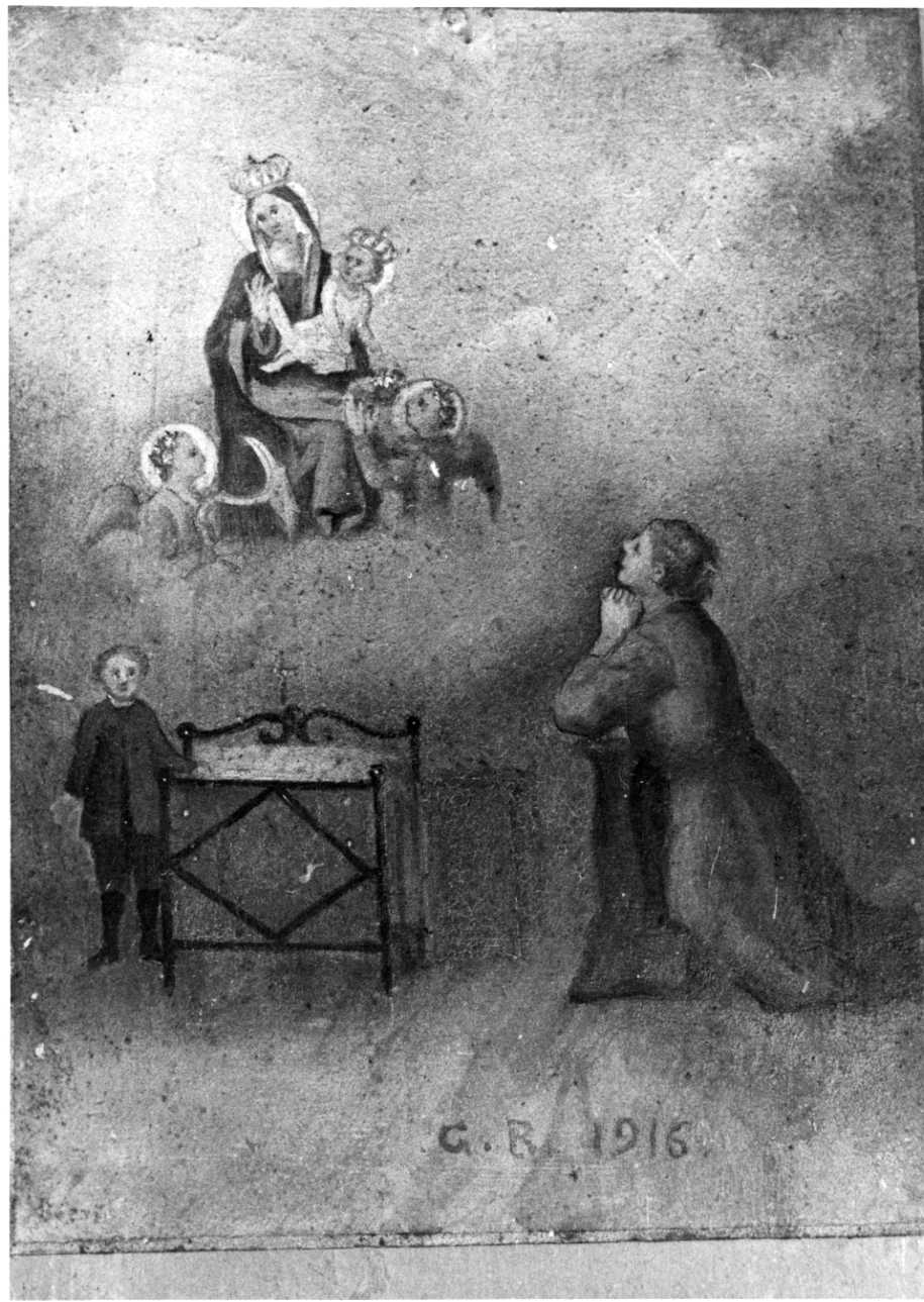 Intervento della Madonna (ex voto, opera isolata) di Boeris Giuseppe (primo quarto sec. XX)