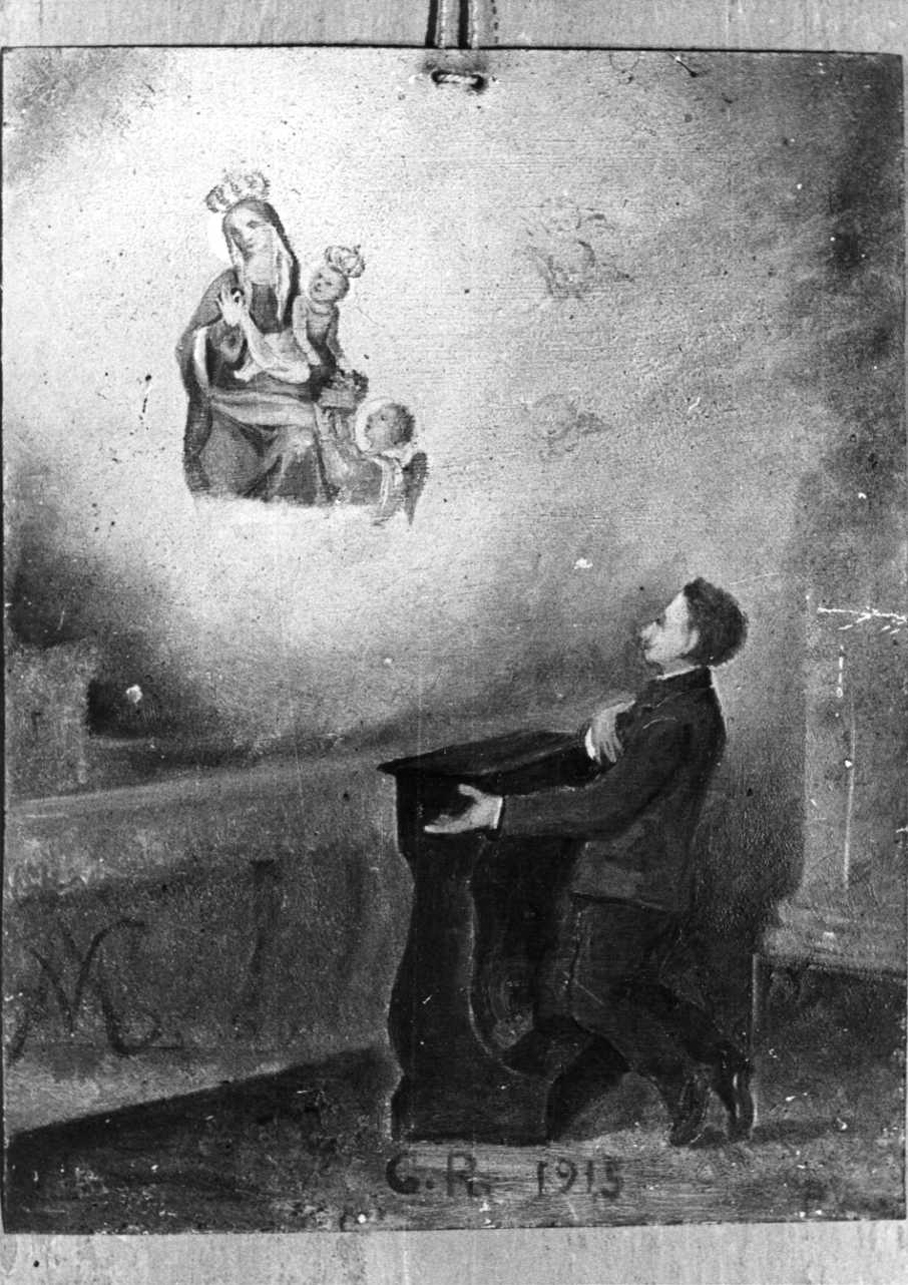Intervento della Madonna (ex voto, opera isolata) di Boeris Giuseppe (attribuito) (primo quarto sec. XX)