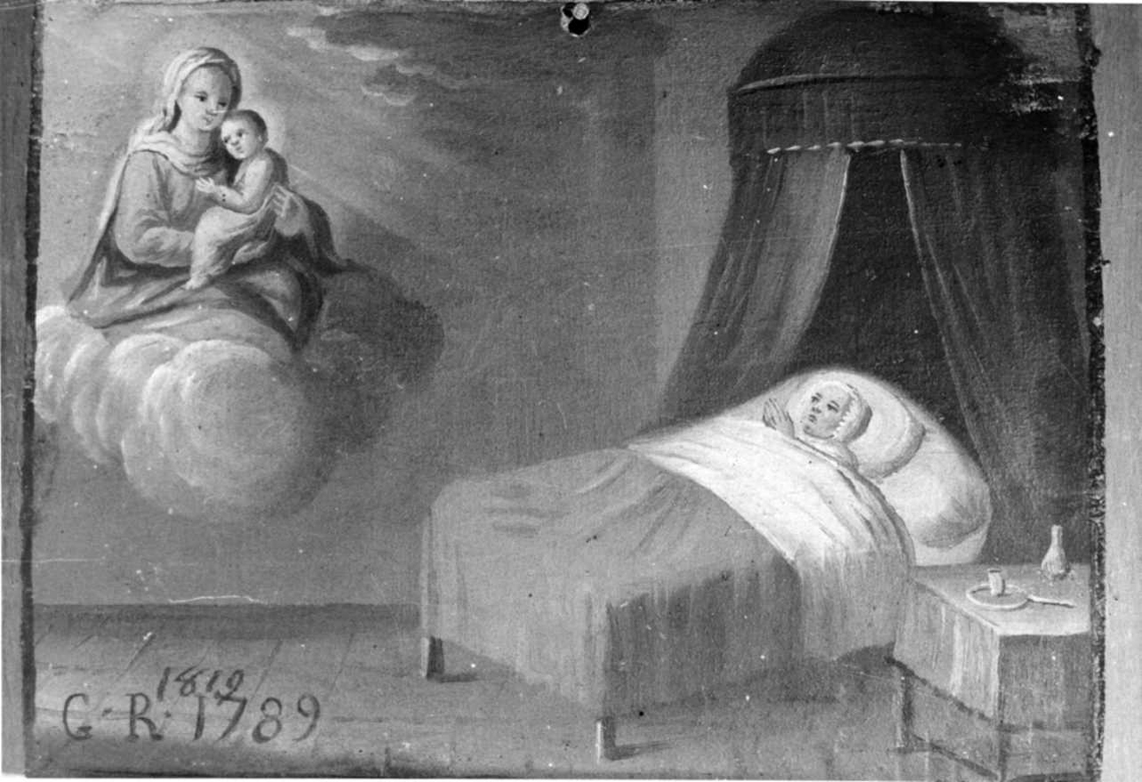 Intervento della Madonna per guarigione (ex voto, opera isolata) - ambito piemontese (primo quarto sec. XIX)