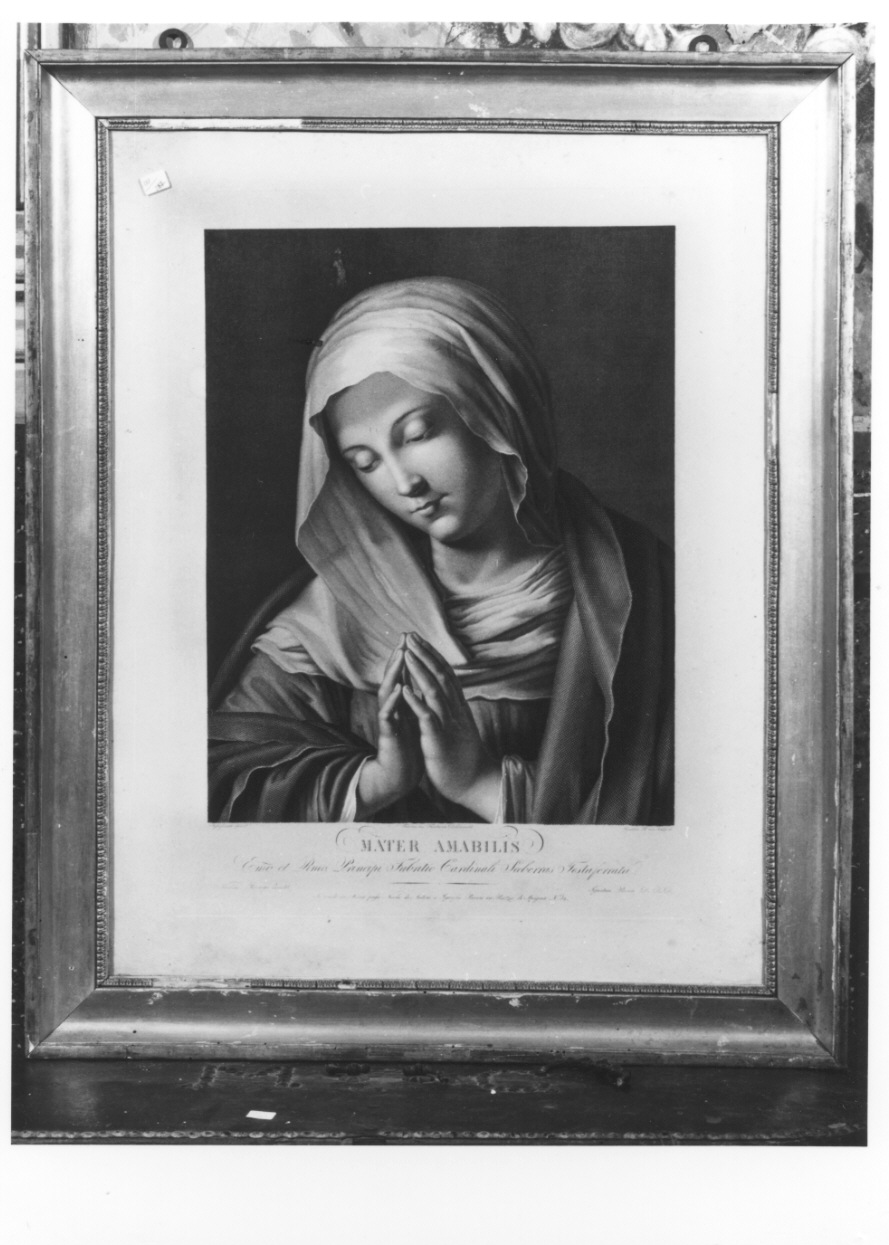 Madonna orante (stampa) di Fontana Francesco, Pavon Ignazio, Sassi Giovanni Battista (metà sec. XIX)