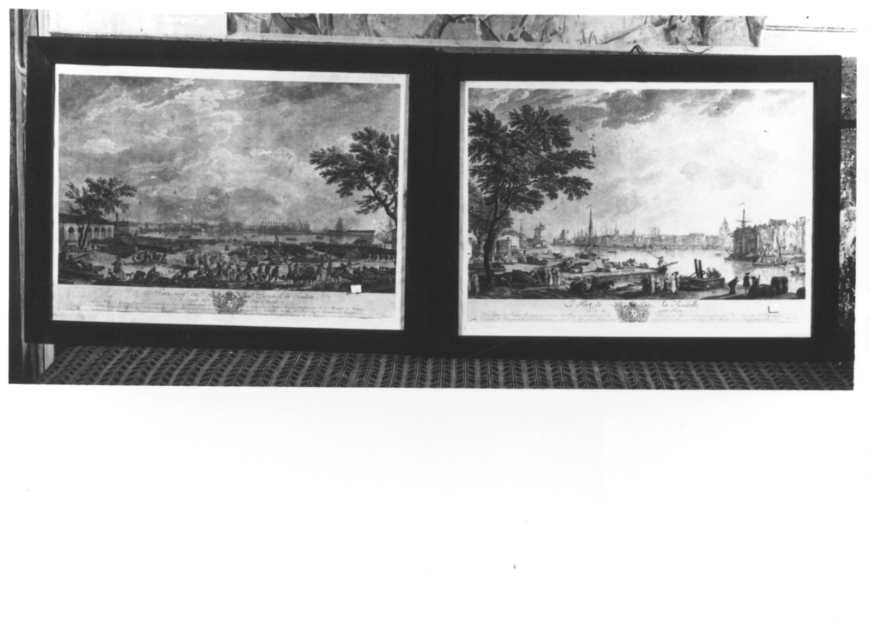 veduta del porto di La Rochelle (stampa, elemento d'insieme) di Cochin Charles Nicolas, Le Bas Jacques Philippe, Vernet Claude Joseph (terzo quarto sec. XVIII)
