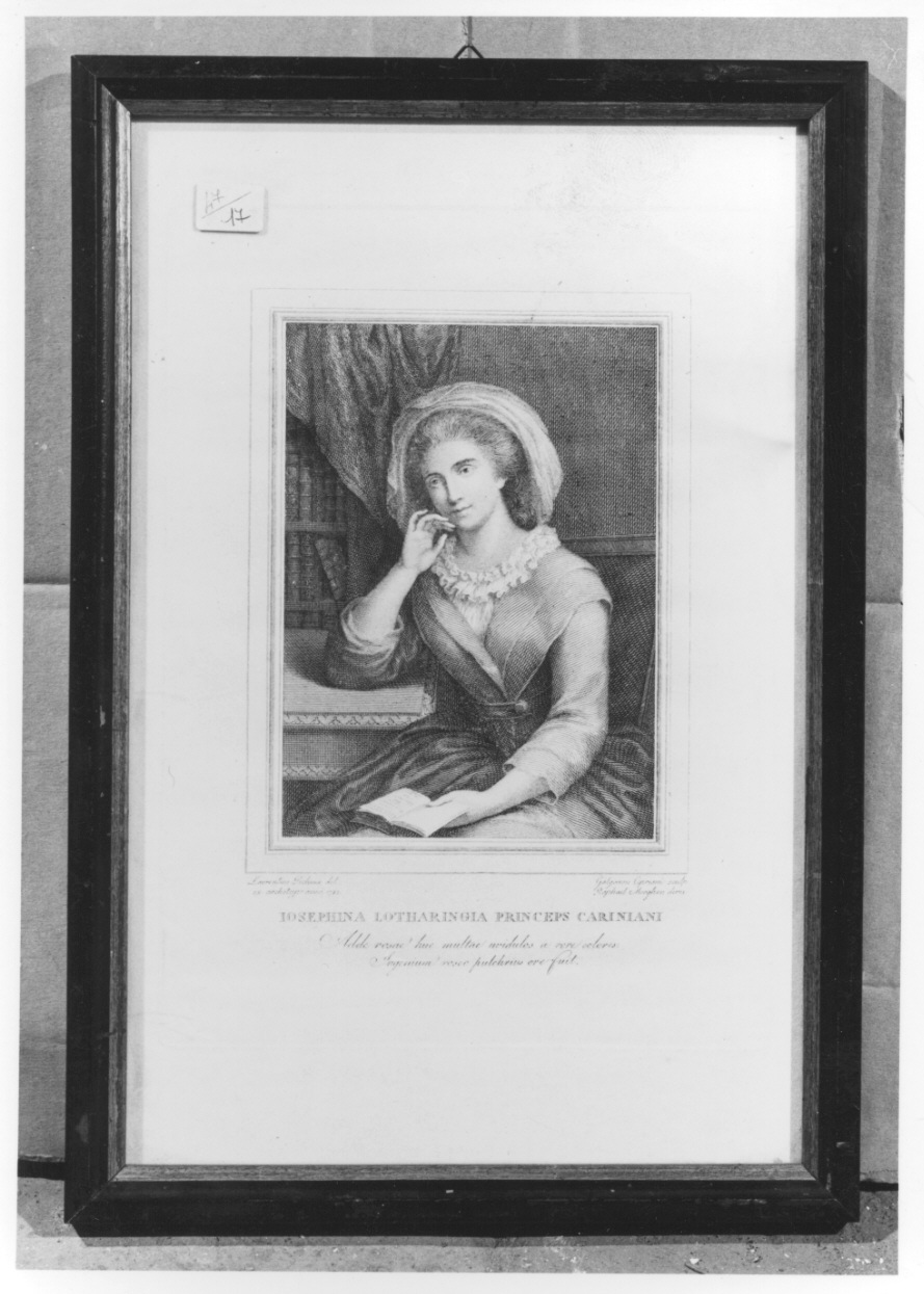 ritratto a mezza figura di Giuseppina di Savoia Carignano (stampa) di Cipriani Galgano, Pécheux Lorenzo (ultimo quarto sec. XVIII)