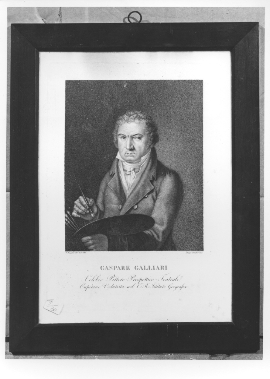 ritratto a mezza figura di Gaspare Galliari (stampa) di Rados Luigi, Raggio Vincenzo (primo quarto sec. XIX)