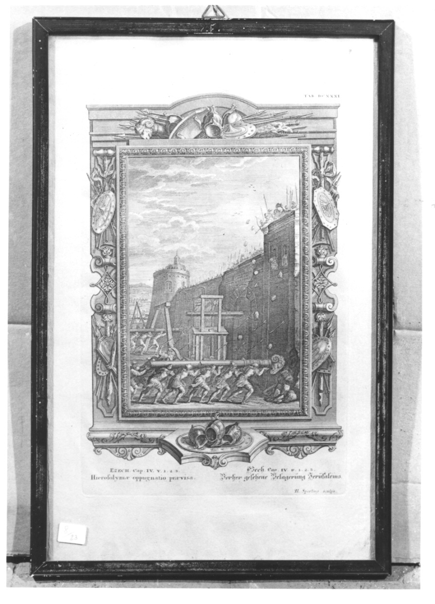 assedio di Gerusalemme (stampa, elemento d'insieme) di Sperling Hieronymus (secondo quarto sec. XVIII)