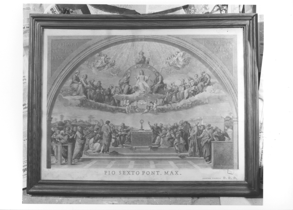 disputa del Sacramento, disputa sull'Eucaristia (stampa, serie) di Cades Giuseppe, Sanzio Raffaello, Volpato Giovanni (ultimo quarto sec. XVIII)
